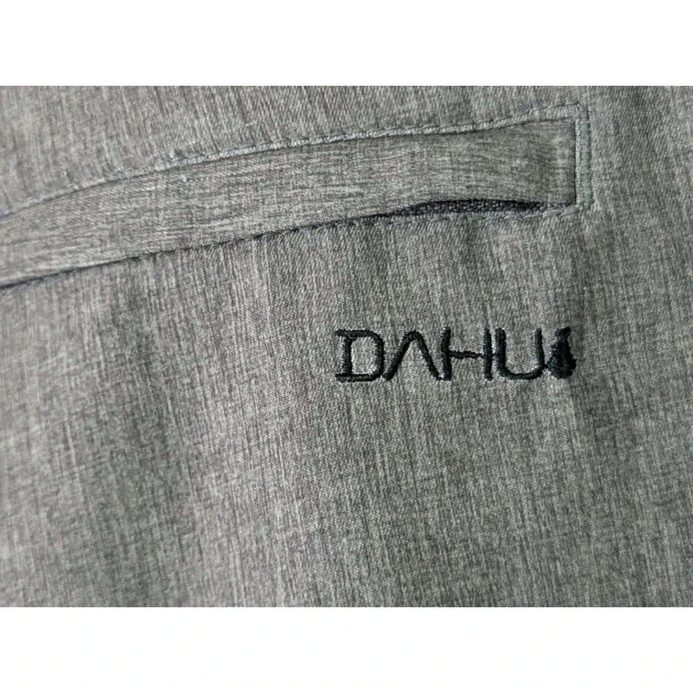 Da Hui Chino Board Shorts Mens 40 Heather Gray Surf Swim Trunks Stretch Logo